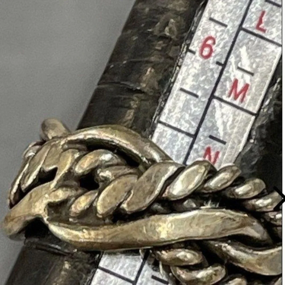 Vintage Mexico 925 Sterling Silver Braided Rope Knot Band Ring Size 6.5 9.2g